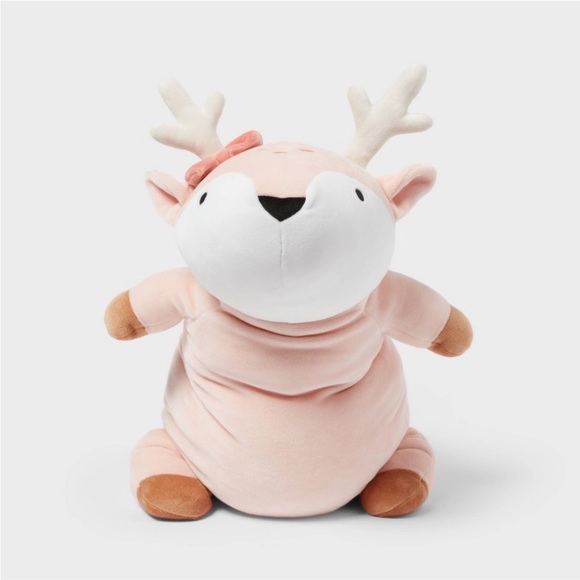 NEW Deer Weighted Plush Kids’ Throw Pillow Pink Deer - Pillowfort Stuffed Animal - Picture 4 of 4